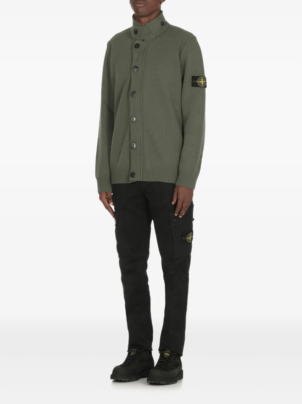 Stone Island Vest met hoge hals en knoop Groen