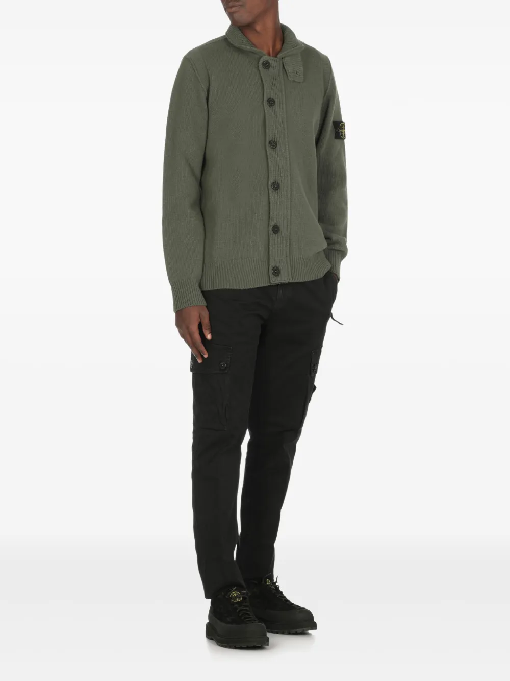 Stone Island Vest met hoge hals en knoop Groen