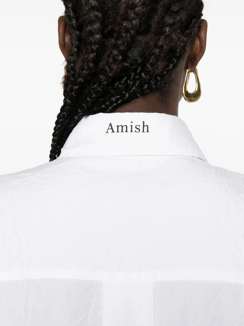 Amish Button-front Pocket Shirt In White