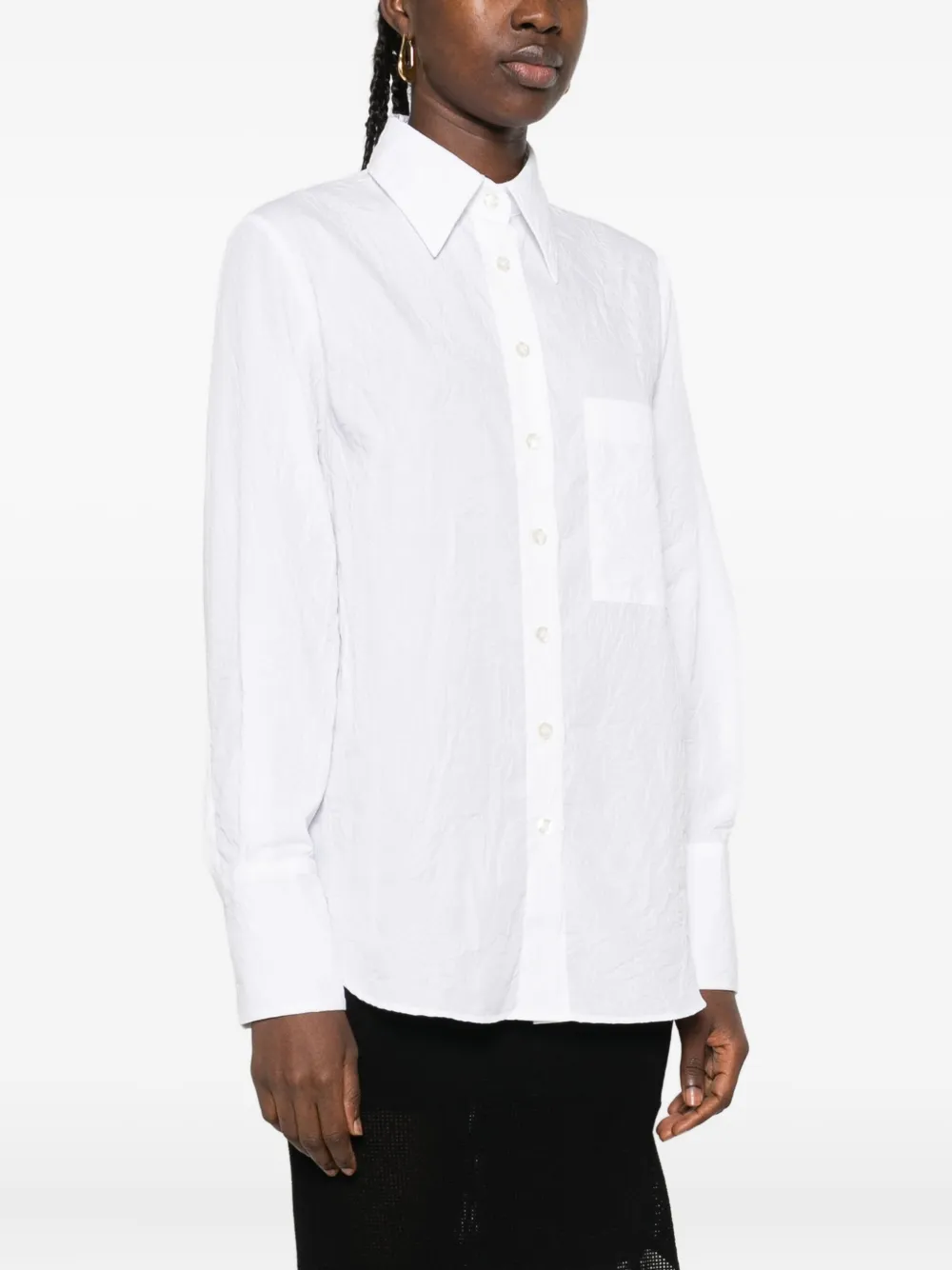 Amish Button-front Pocket Shirt In White