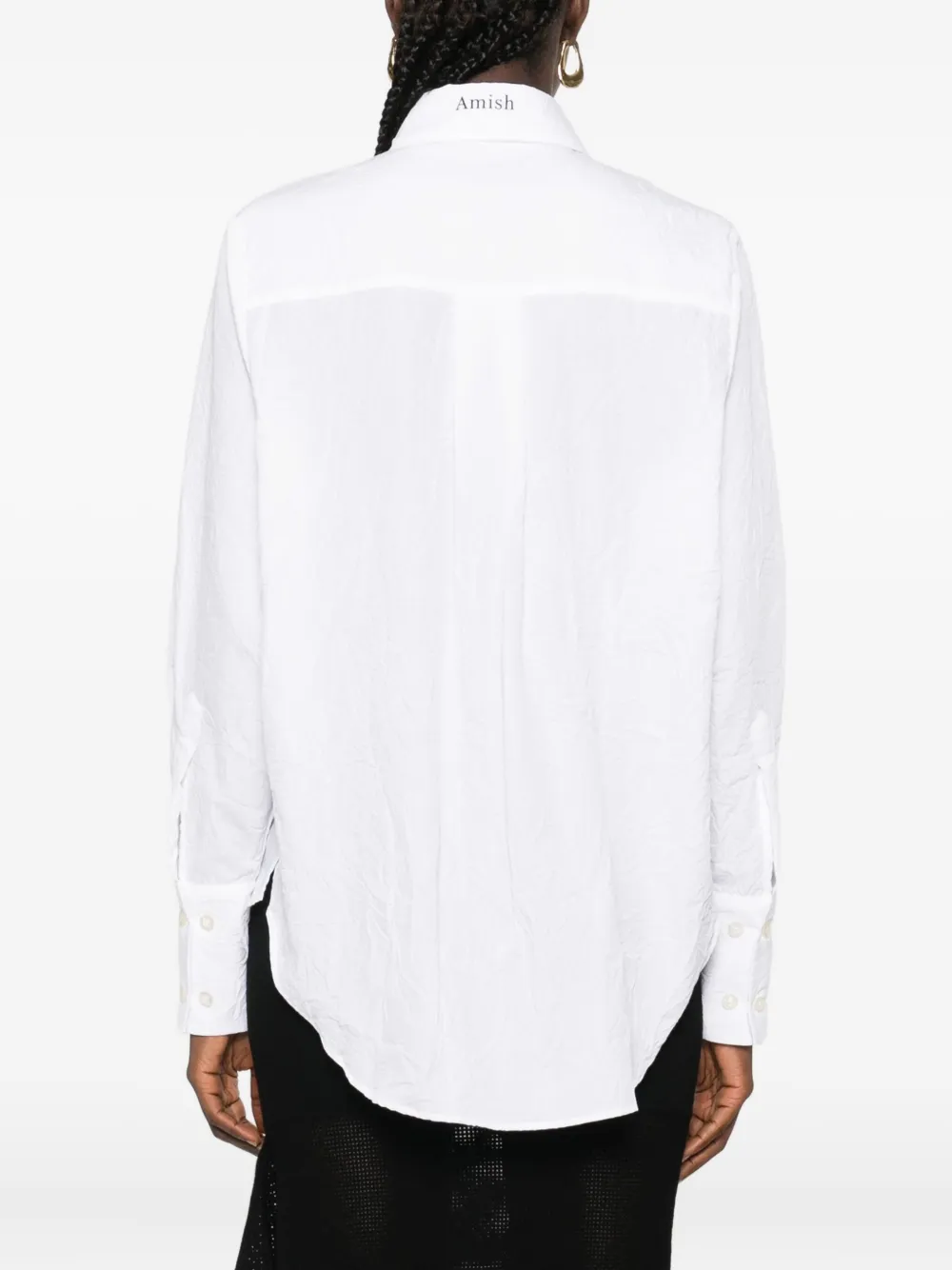 Amish Button-front Pocket Shirt In White