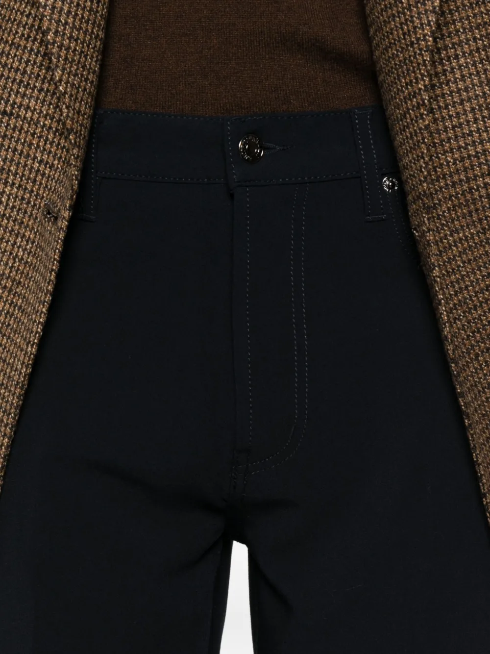 Emporio Armani Logo-detail Trousers In Blue