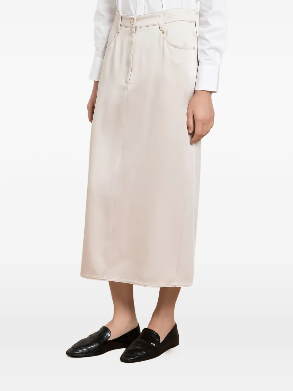 Brunello Cucinelli Pocket-detail Midi Skirt In Neutral