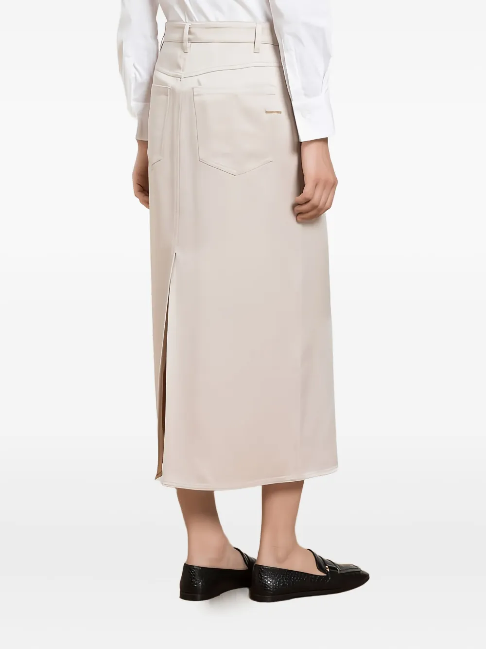 Brunello Cucinelli Pocket-detail Midi Skirt In Neutral