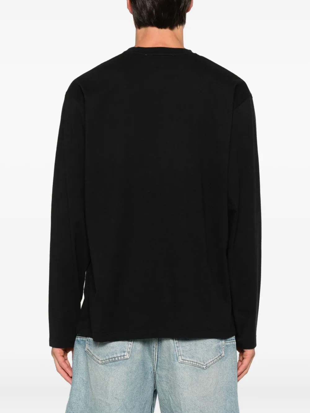 MSGM logo-print long-sleeve T-shirt Zwart