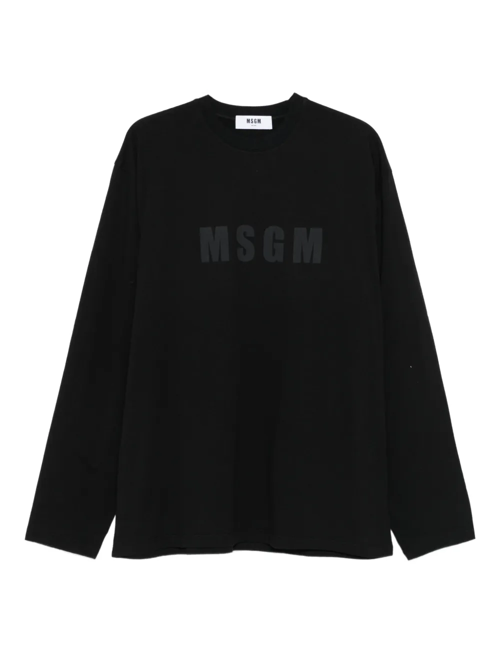 MSGM logo-print long-sleeve T-shirt Zwart