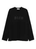 MSGM logo-print long-sleeve T-shirt - Black
