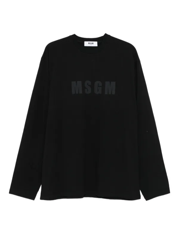 MSGM ロゴ ロングTシャツ | ブラック | FARFETCH JP