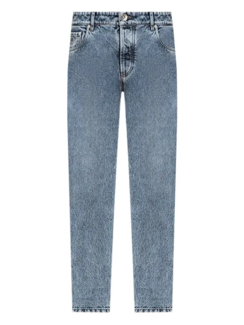 Brunello Cucinelli logo-embroidery straight-leg jeans