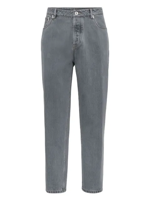 Brunello Cucinelli logo-detail cotton straight-leg jeans