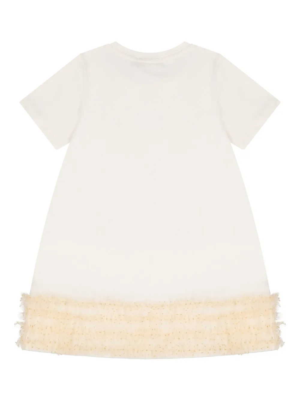 Aigner Kids heart-print ruffled dress Beige