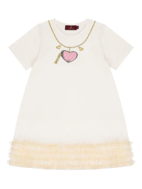 Aigner Kids Abito con stampa e ruches
