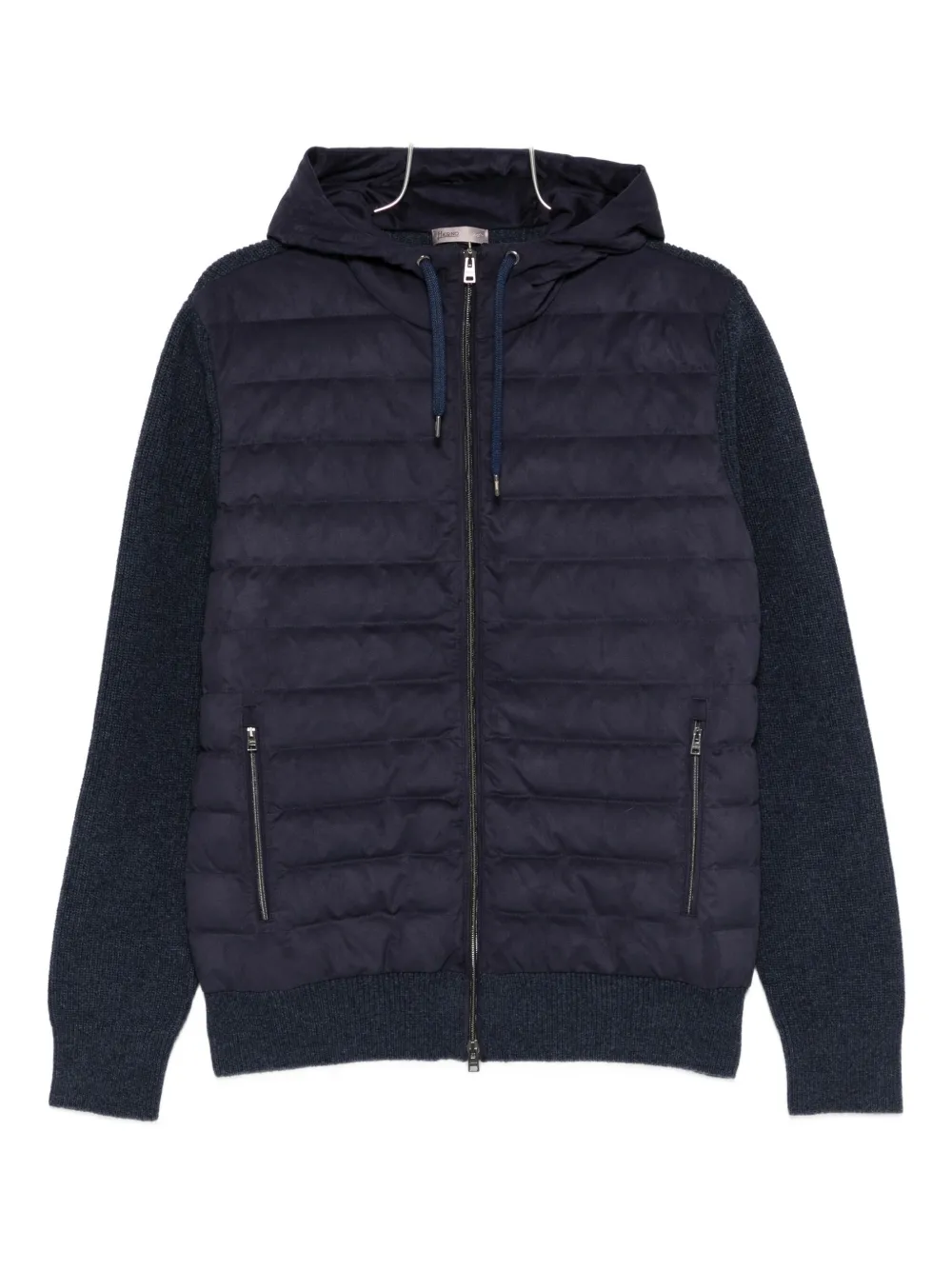 Herno Resort Quilted-hooded Jacket In Blue