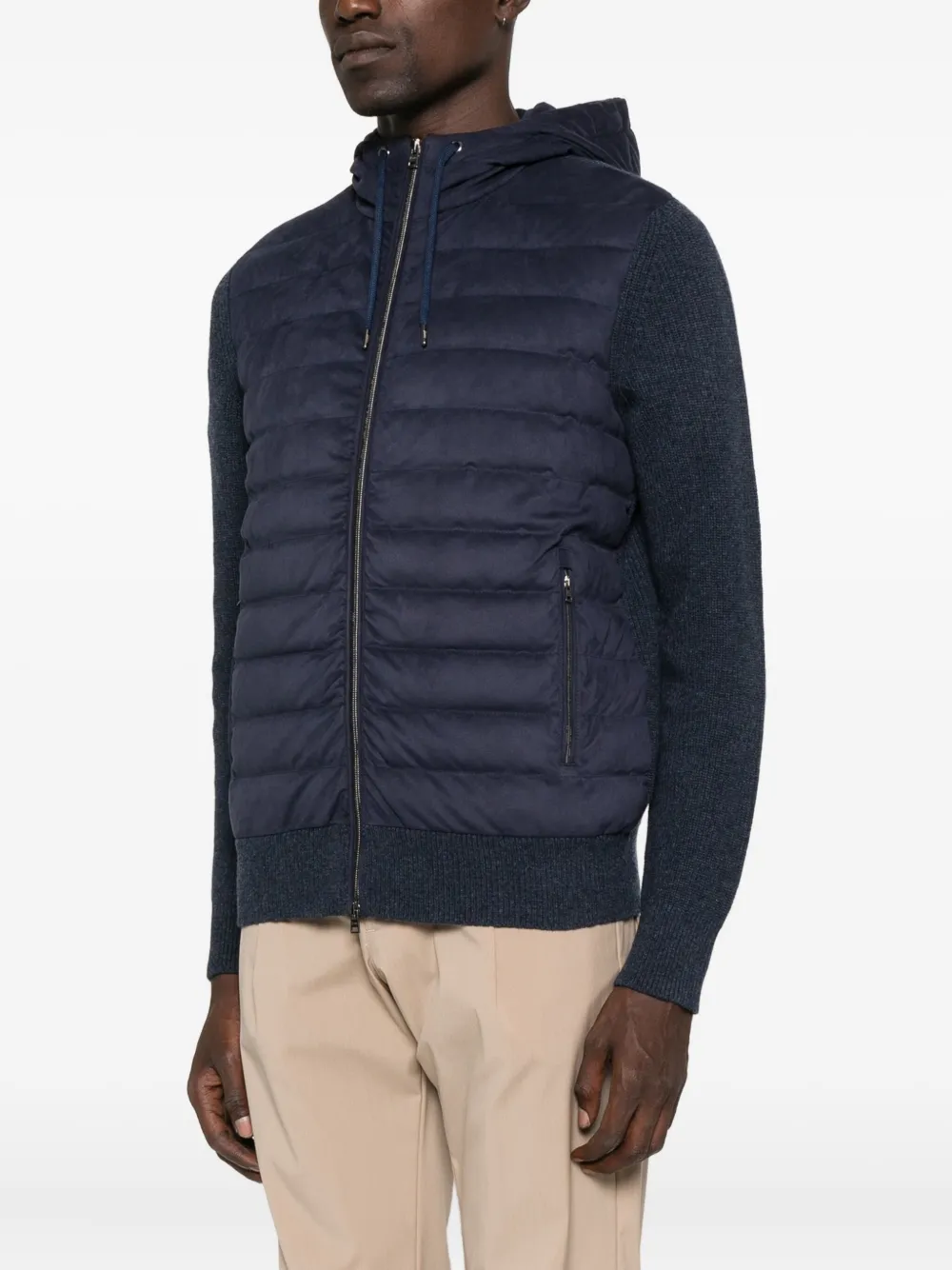 Herno Resort quilted-hooded jacket Blauw
