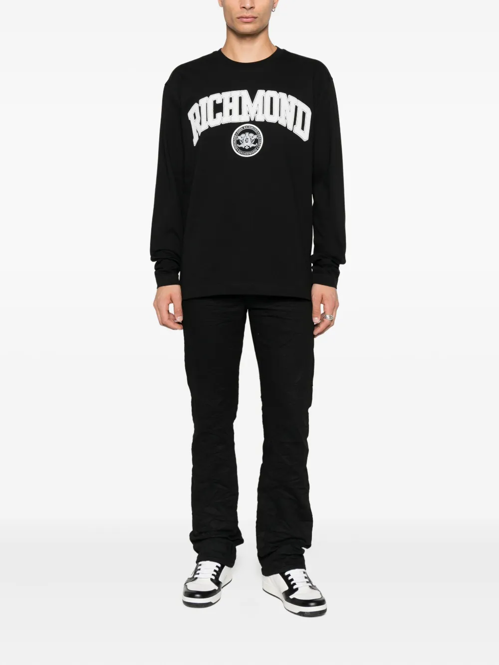 John Richmond logo-detail T-shirt - Zwart