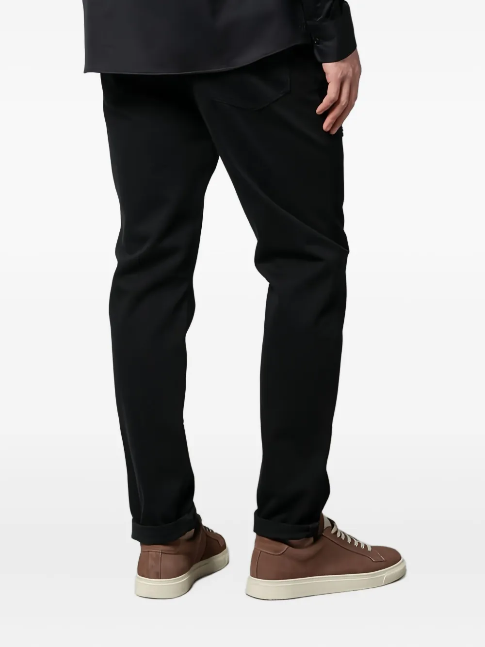 Brunello Cucinelli Gerafelde katoenen skinny broek Zwart