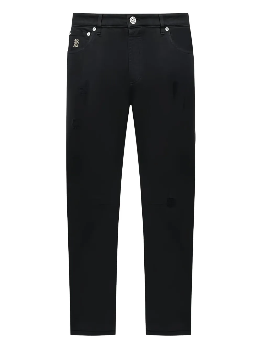 Brunello Cucinelli ダメージ コットンスキニーパンツ - ブラック Brunello Cucinelli ダメージ コットンスキニーパンツ - ブラック