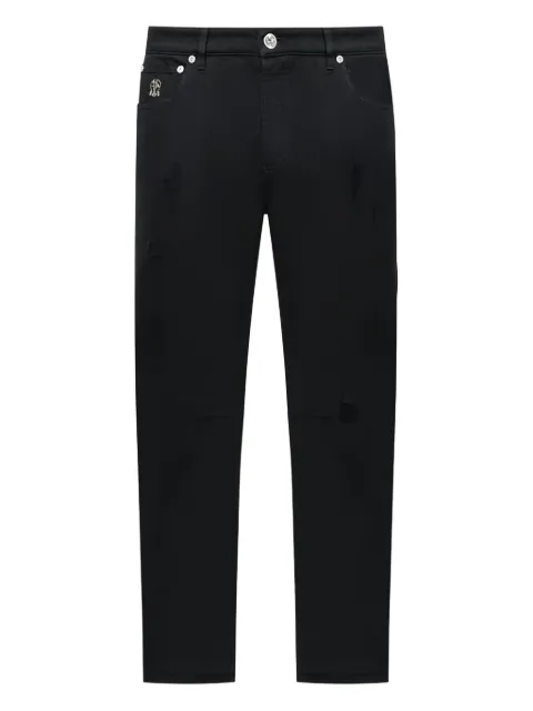 Brunello Cucinelli distressed cotton skinny trousers