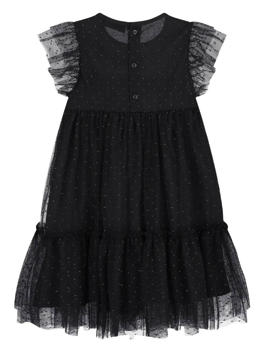 Aigner Kids tulle ruffled dress Zwart