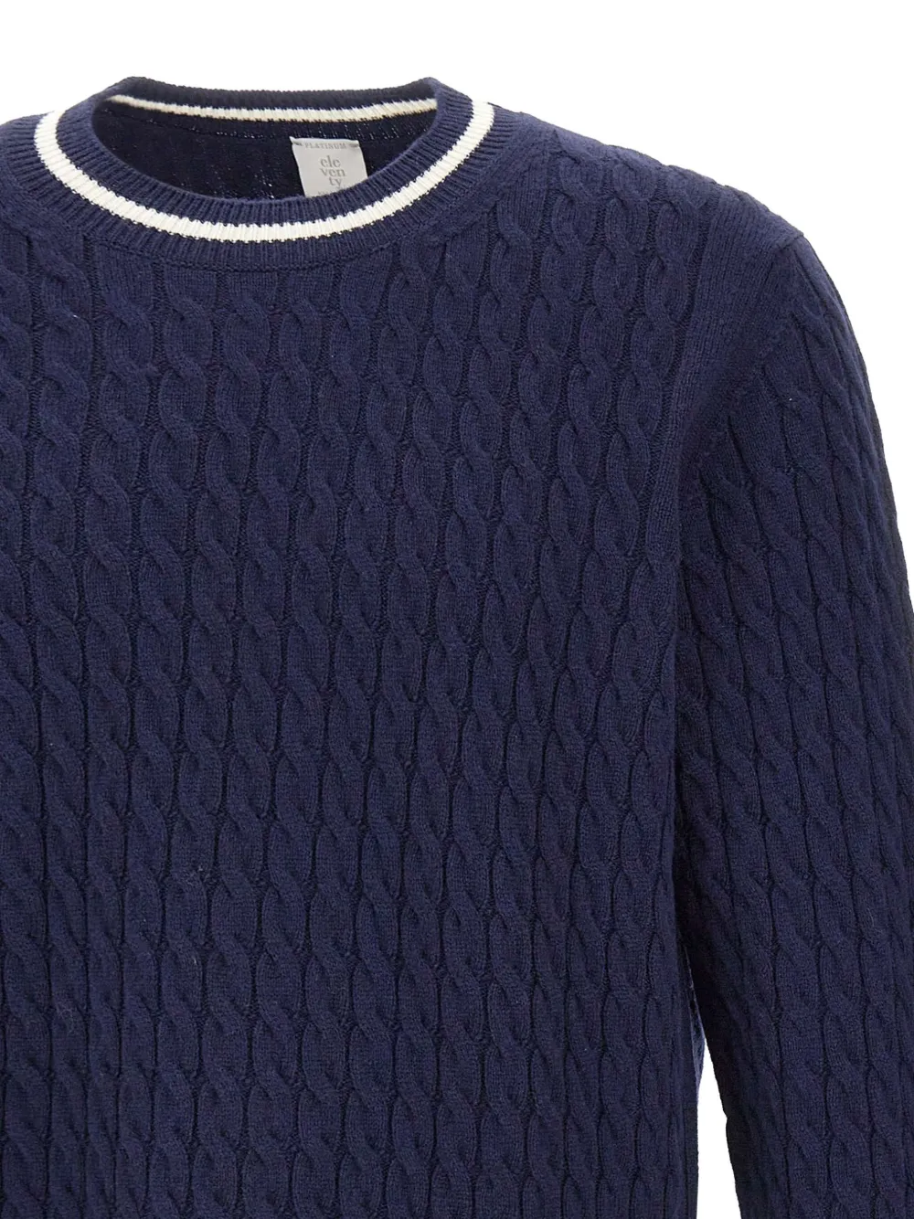 Eleventy cable-knit wool sweater Blauw