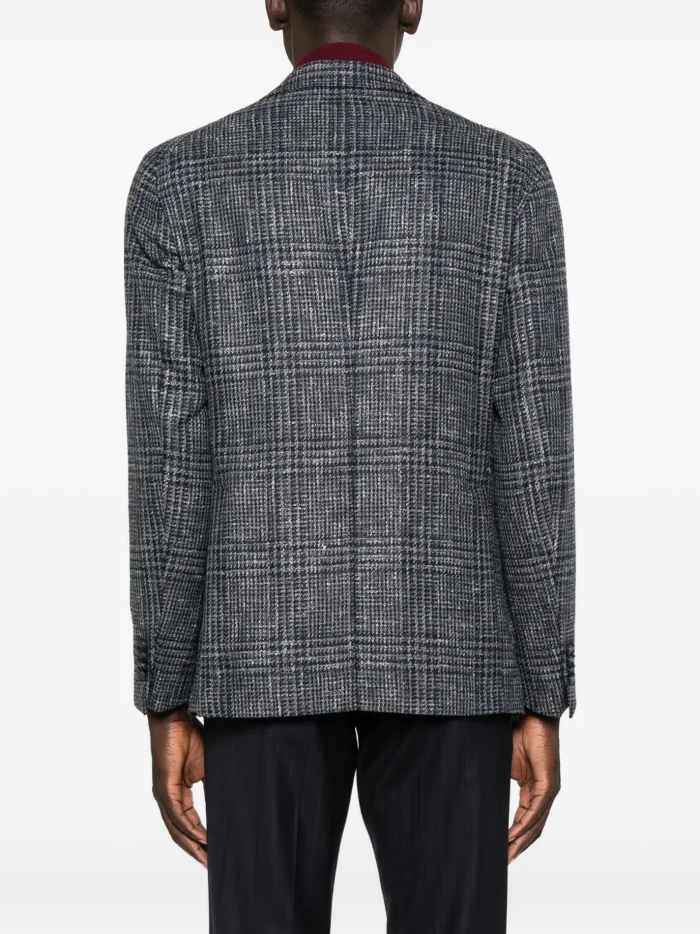 Tagliatore Checked Wool Blazer In Blue