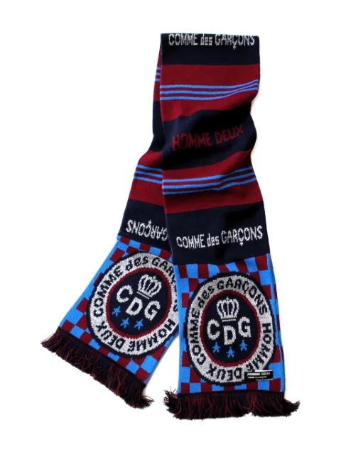 Comme des Garçons Homme Deux fringed graphic scarf