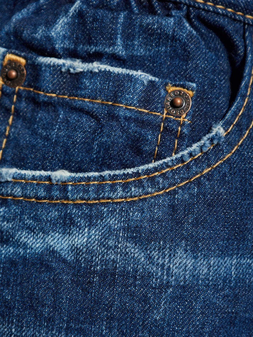 DSQUARED2 Gerafelde jeans met vijf zakken Blauw