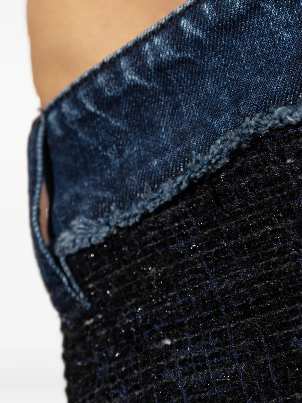 DSQUARED2 Tweed shorts met denim afwerking Blauw
