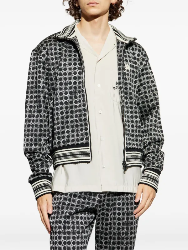 AMIRI geometric-pattern zip-up Jacket | Grey | FARFETCH