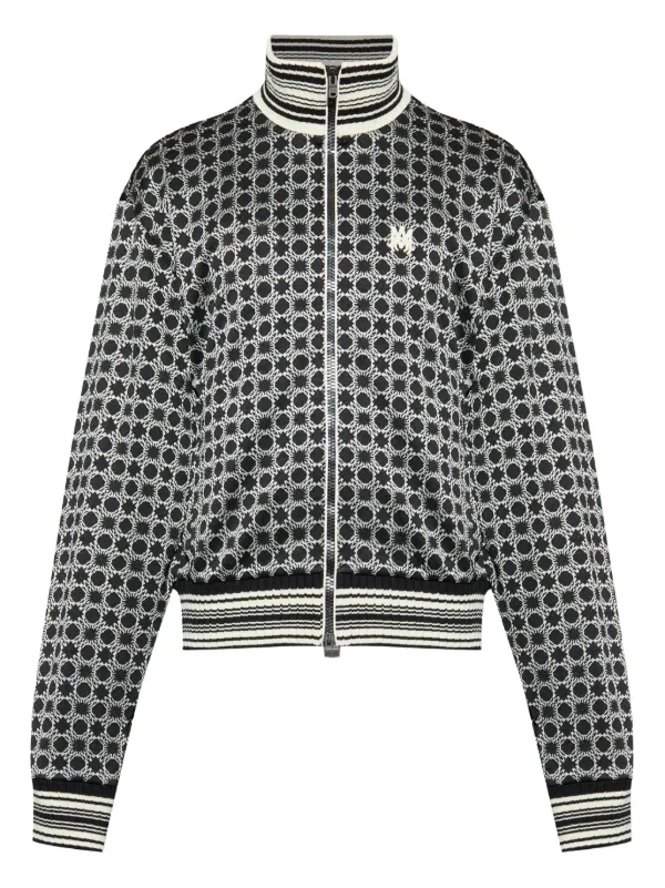 AMIRI geometric-pattern zip-up Jacket | Grey | FARFETCH