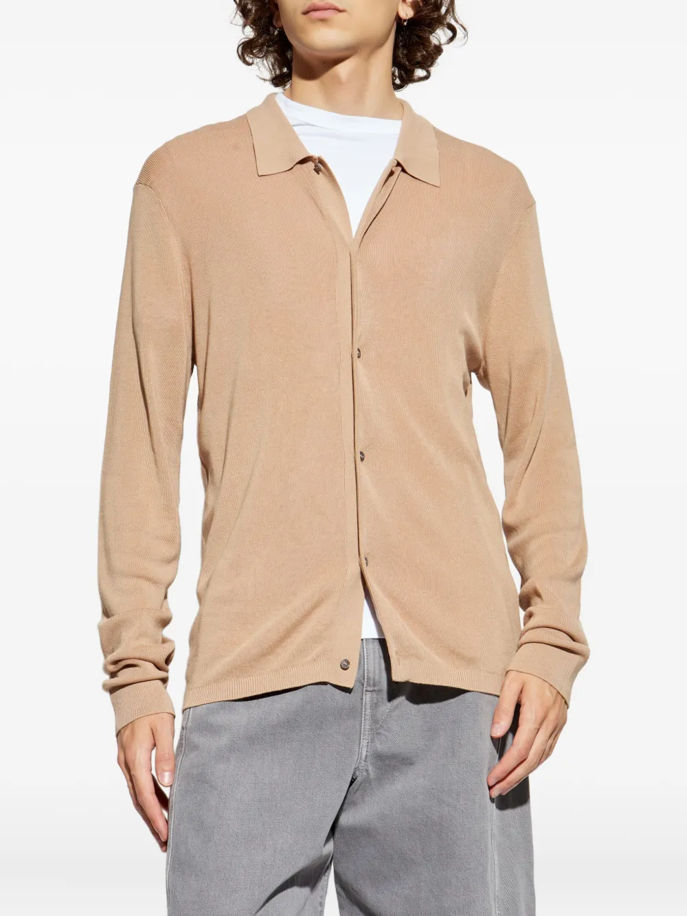 Officine Generale Vest met polokraag Beige