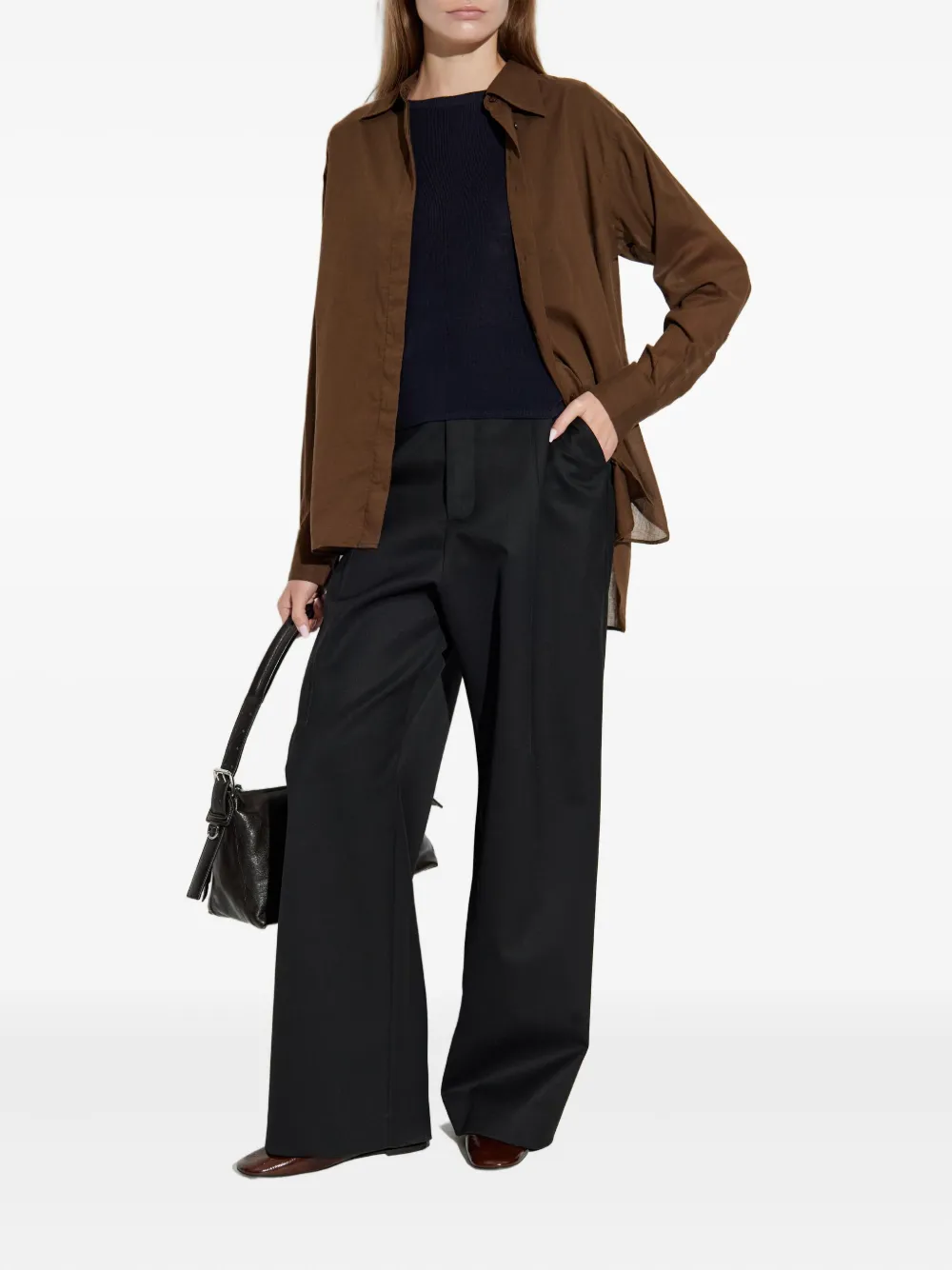 Officine Generale button-down cotton shirt - Bruin