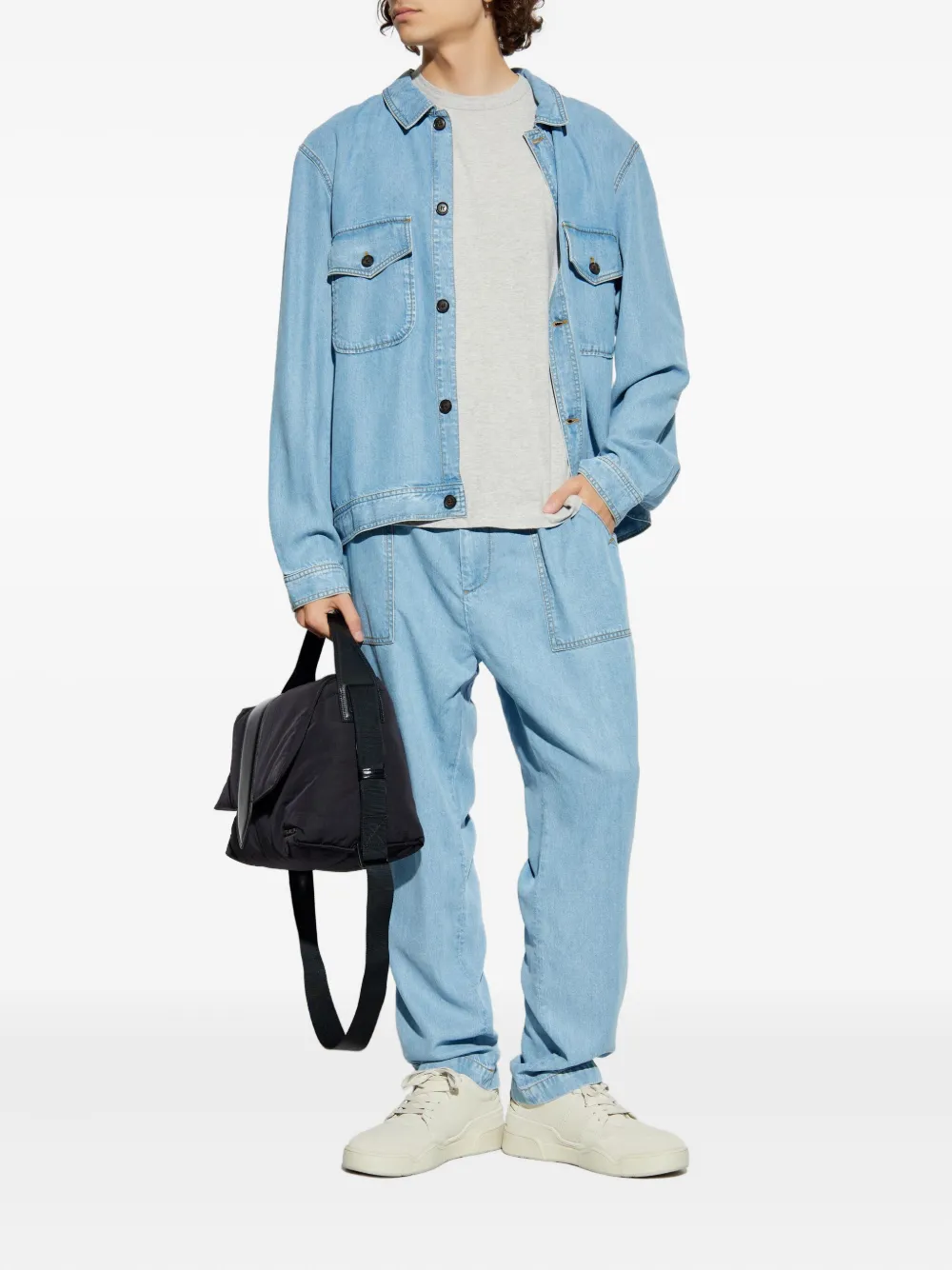 Officine Generale Denim jack Blauw