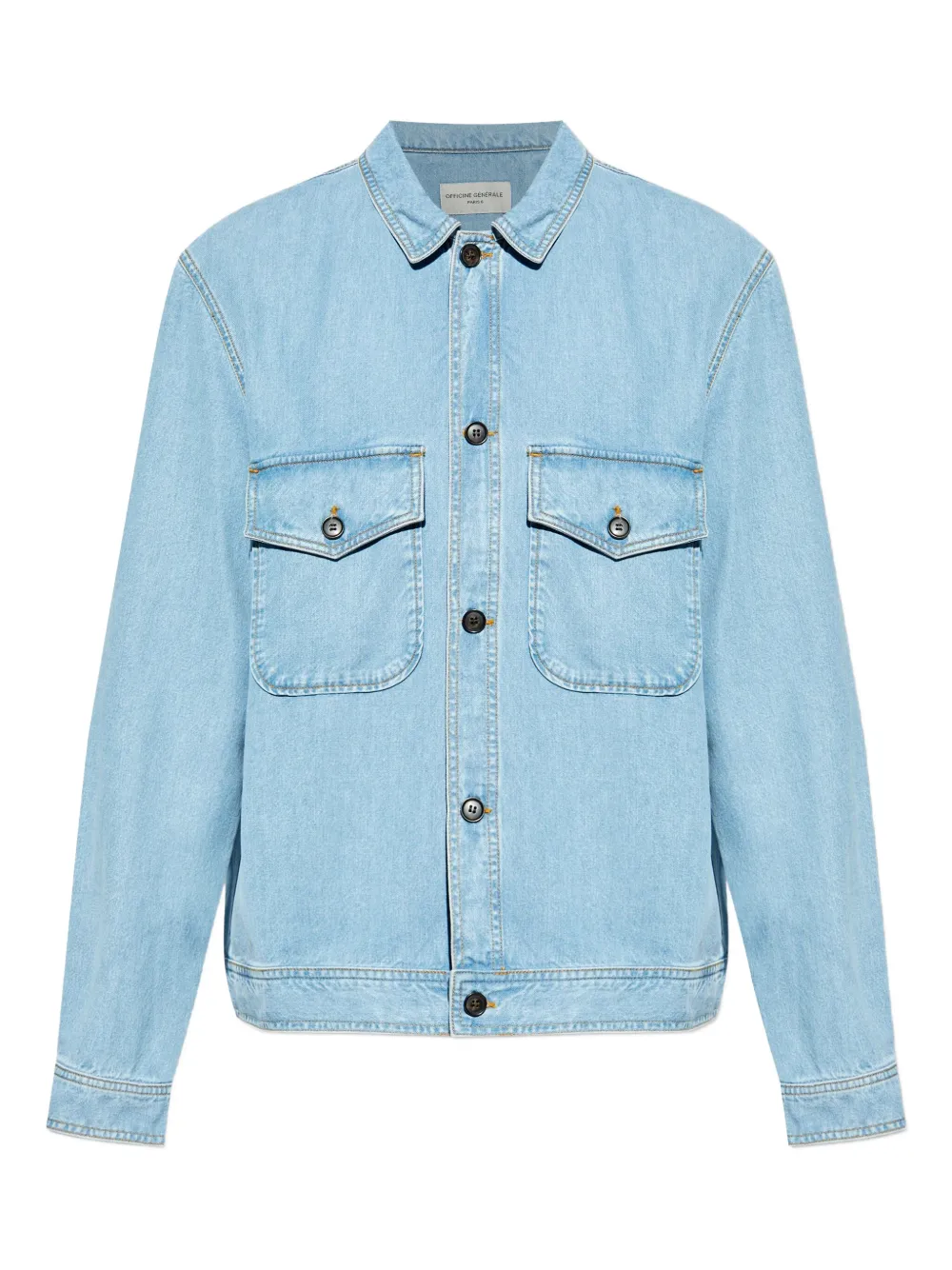Officine Generale Denim jack Blauw