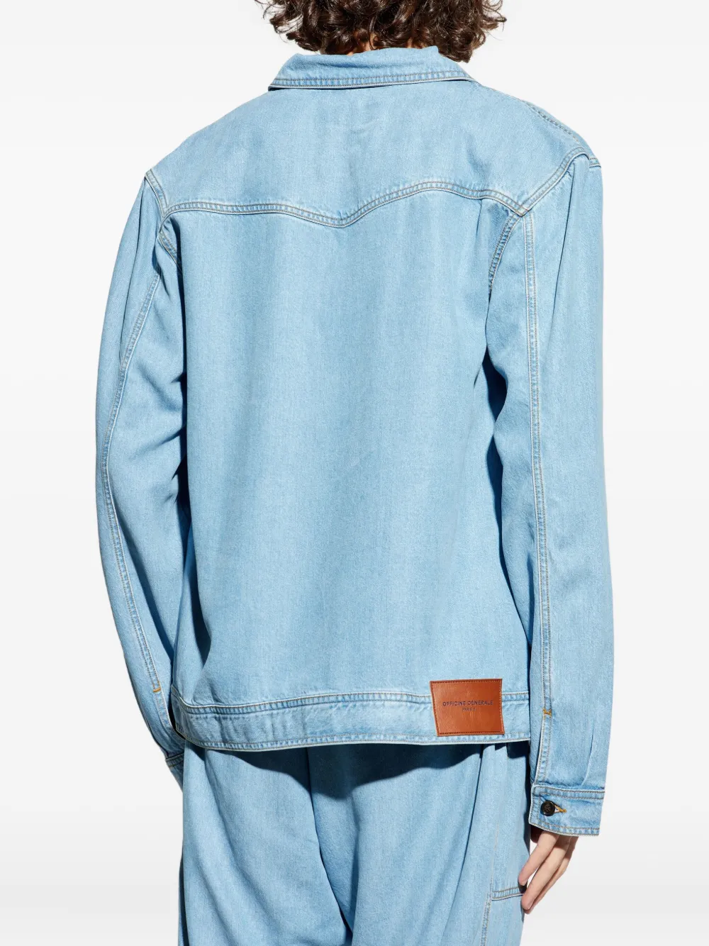 Officine Generale Denim jack Blauw