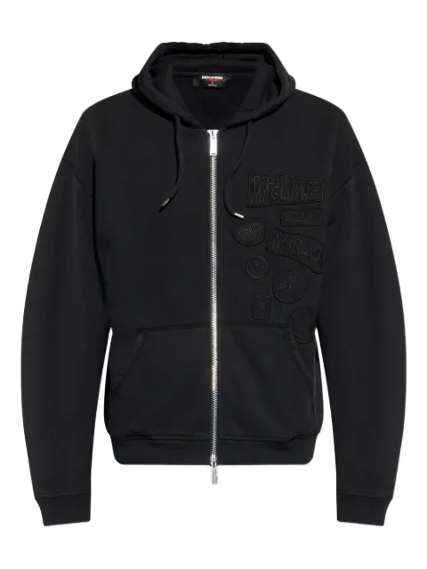 DSQUARED2 appliqué zip hoodie