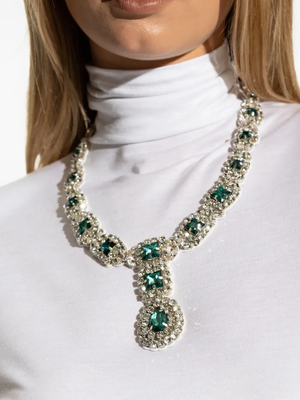 Moschino Halsketting verfraaid met kristallen - Zilver