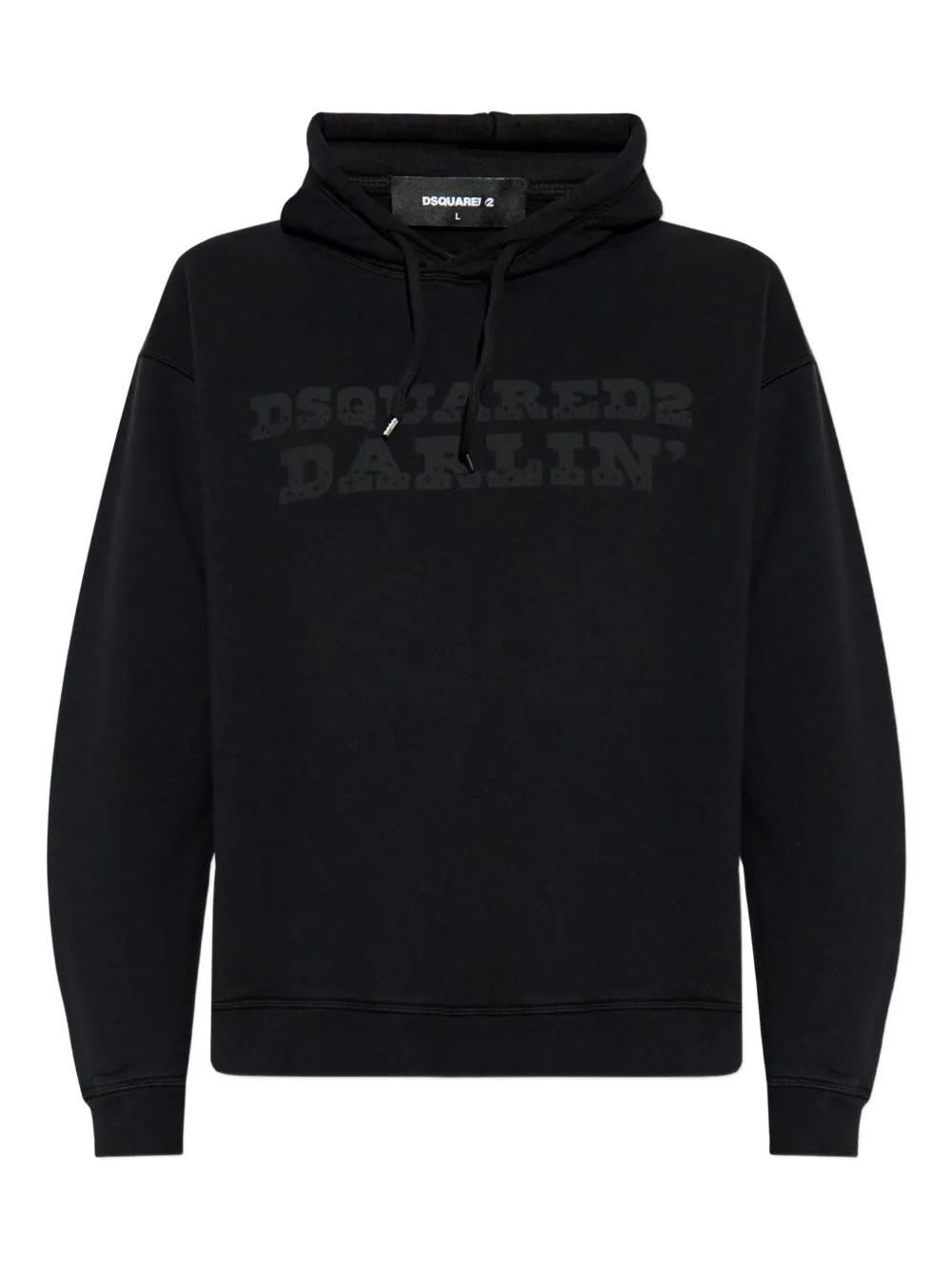 DSQUARED2 logo-print cotton hoodie | Black | Image 1
