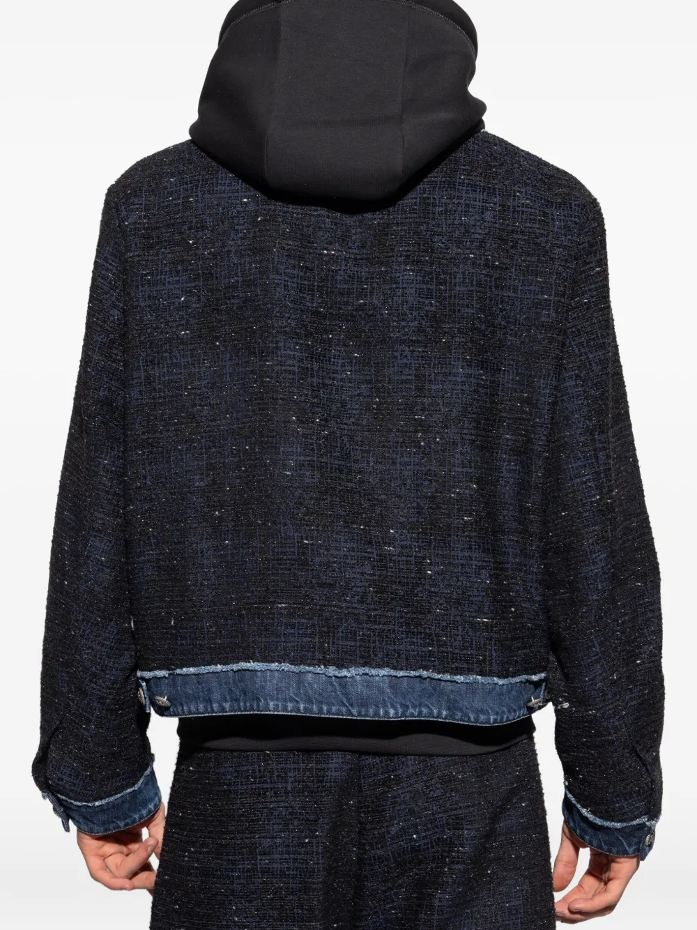 DSQUARED2 chain-trimmed tweed jacket Blauw