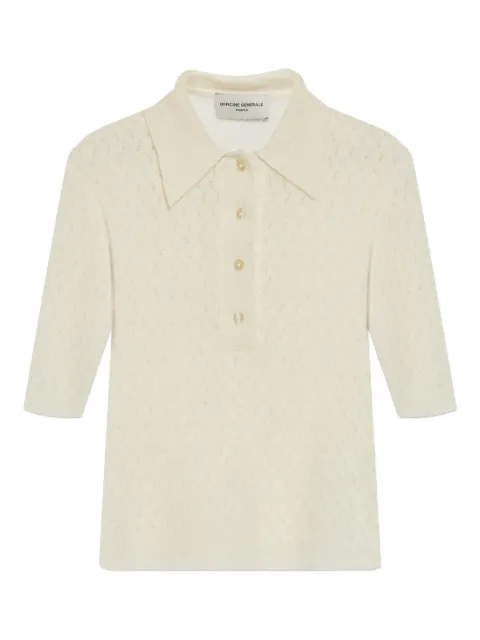 Officine Generale open-knit polo shirt