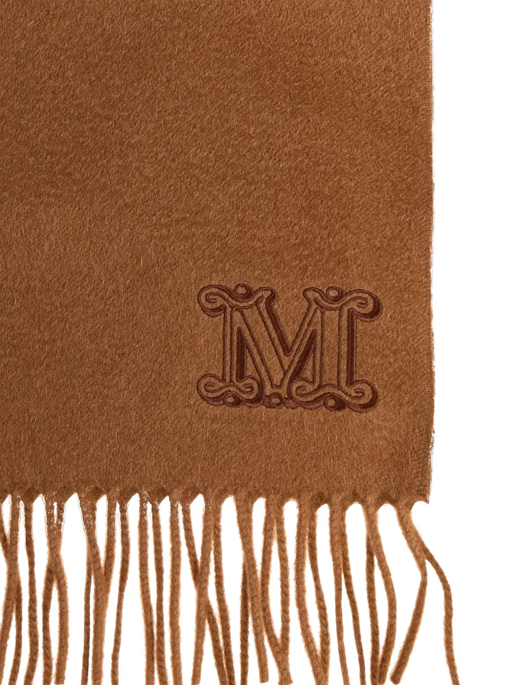 Max Mara Sjaal met geborduurd logo - Bruin