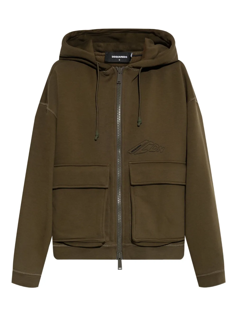 DSQUARED2 embroidered-logo hoodie Groen