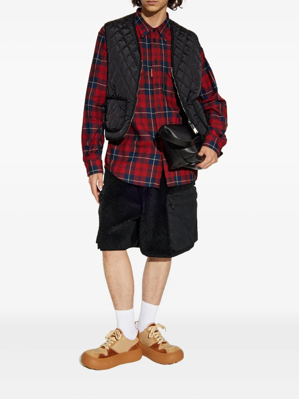 DSQUARED2 Fleece cargo shorts Zwart