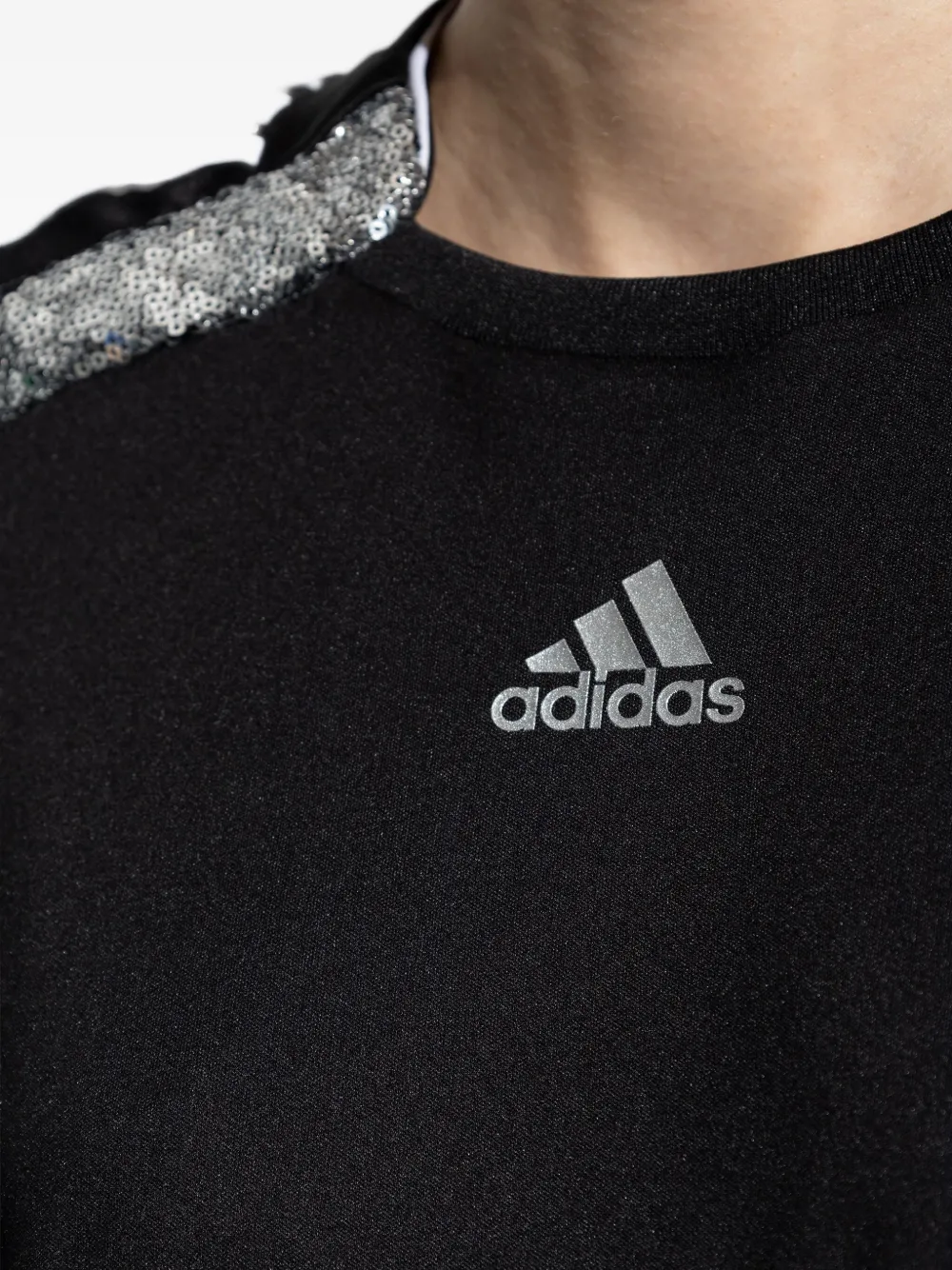adidas Teamgeist sequin-embellished jersey Zwart