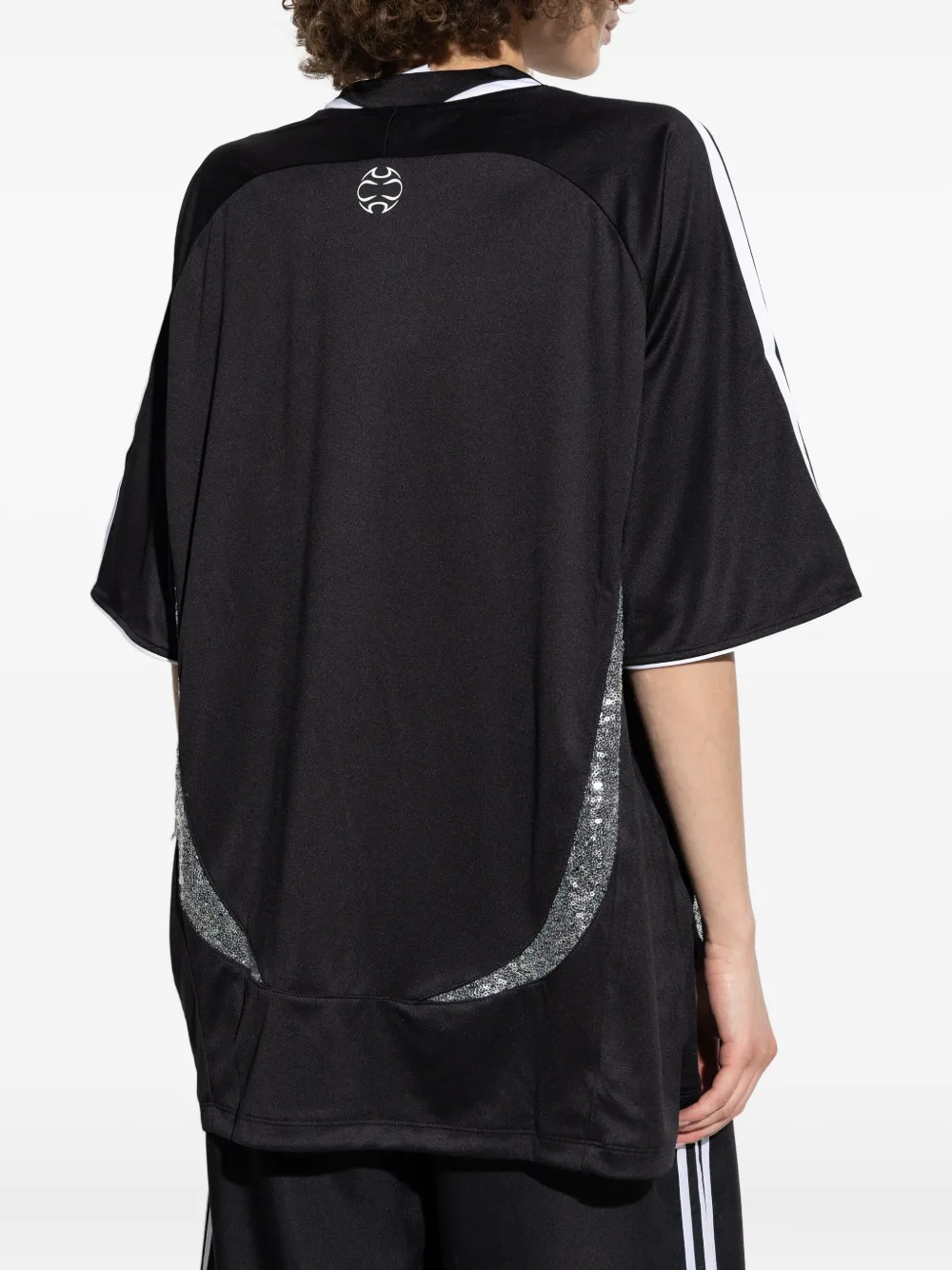adidas Teamgeist sequin-embellished jersey Zwart