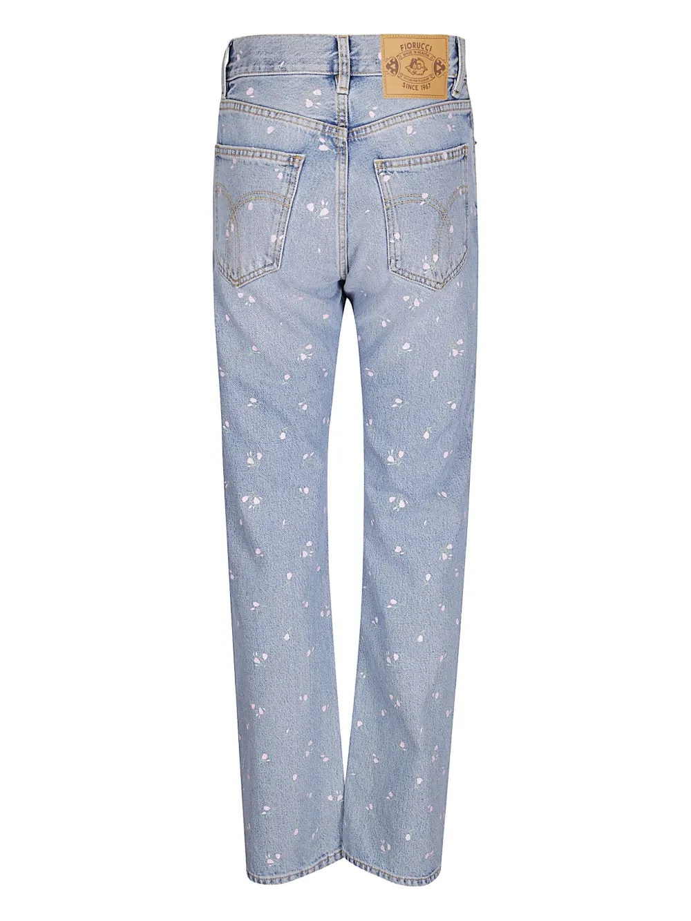 Fiorucci floral-print straight-leg jeans - Blauw