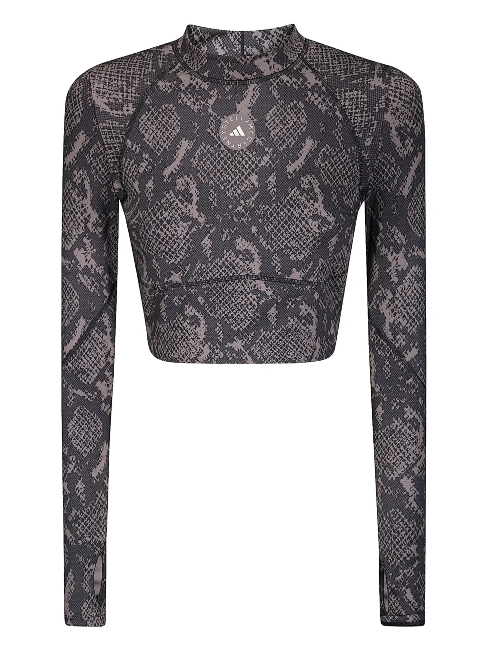 Adidas by Stella McCartney T-shirt met slangenprint en lange mouwen Grijs