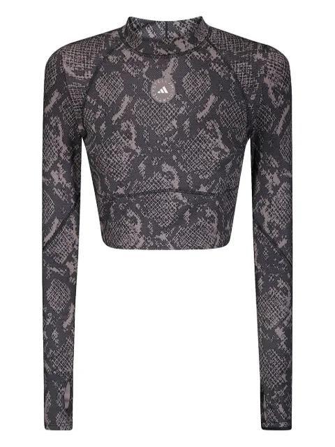 adidas by Stella McCartney snakeskin-print long-sleeved T-shirt
