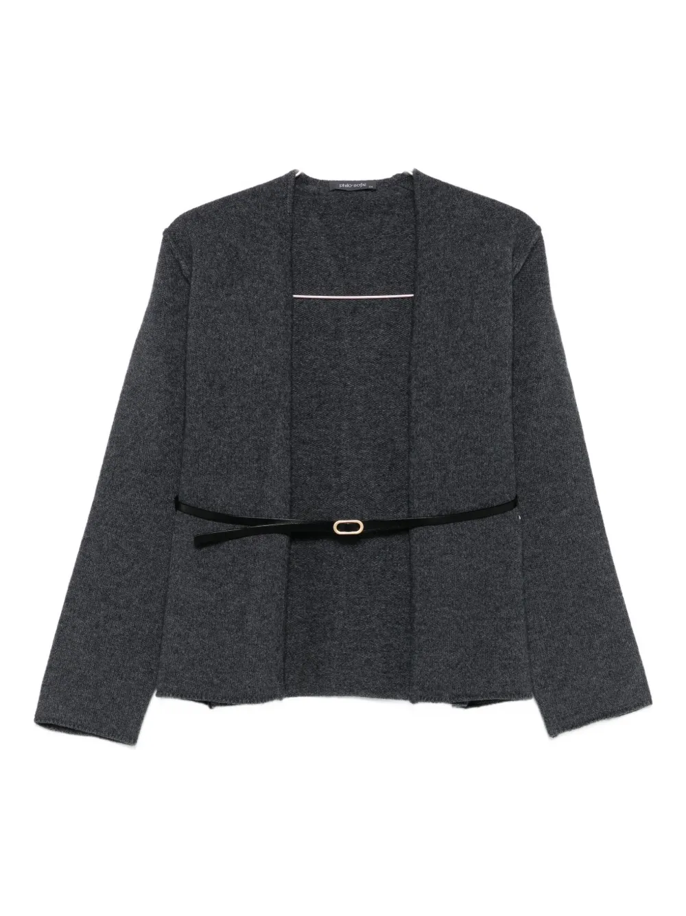Philo-sofie Belted Wool Cardigan In Gray