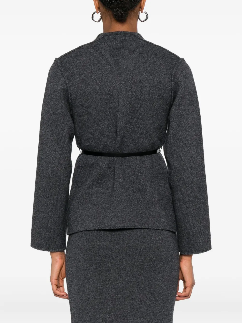 Philo-sofie Belted Wool Cardigan In Gray